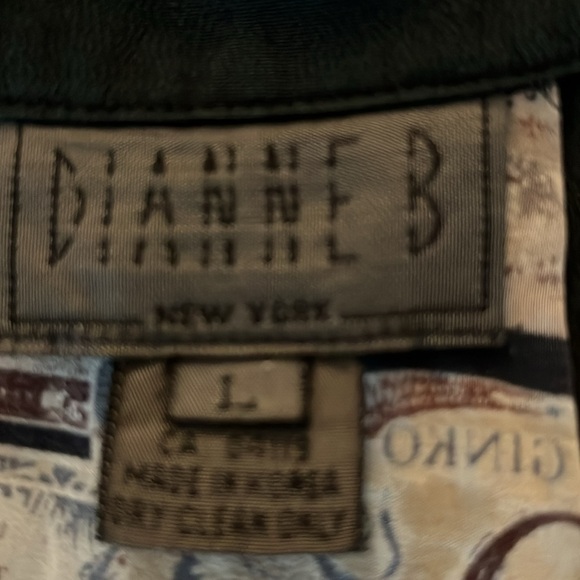 Vintage Dianne B New York  Tunic Black With Currency Print Insert Large - Picture 11 of 12